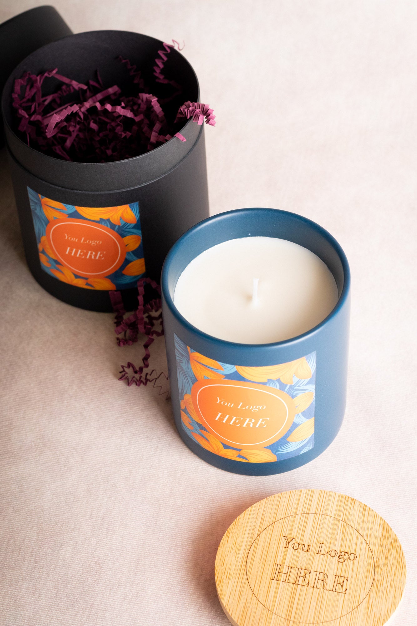 Denim Blue Serenity: White Label Candles Wholesale